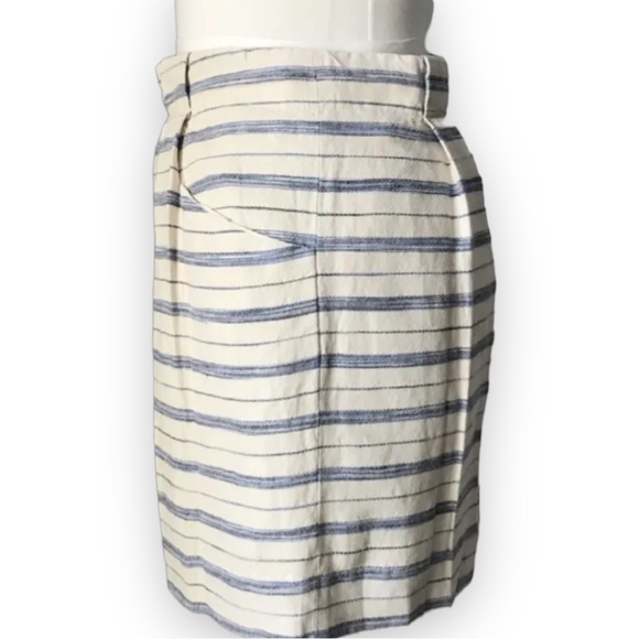 J. Crew Linen Striped Mini Skirt Size 4 Style 43839 - Picture 2 of 8